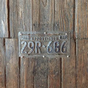 Close-up of text on wooden plank