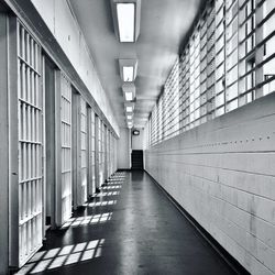 Empty corridor at prison