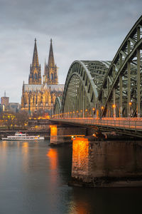 Cologne cathedral and hohenzollern bridge in cologne, germany