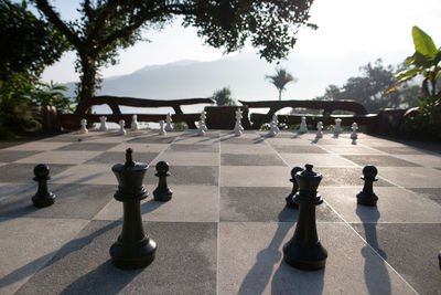 Full frame shot of chess board against sky