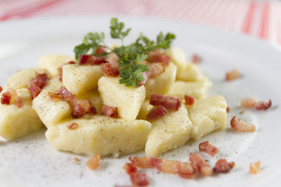 Close-up of dessert served in plate