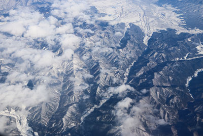 Full frame shot of snow covered mountain