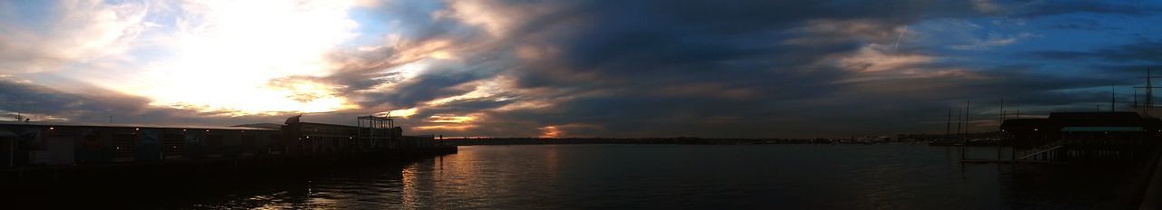 Scenic view of sea at sunset