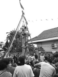 View of built structure against clear sky