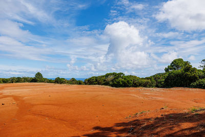 Scenic view of beach against sky