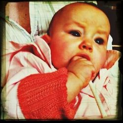 Close-up portrait of cute baby girl