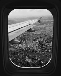 Landscape seen through airplane window