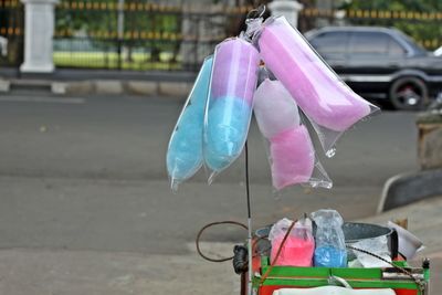 Close-up of plastic water