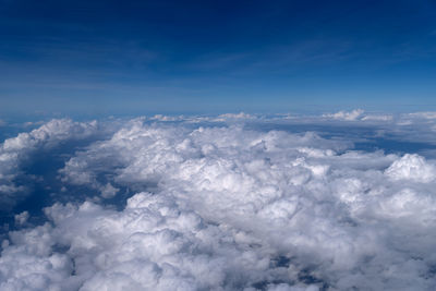 Aerial view of cloudscape against blue sky