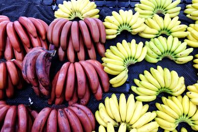 High angle view of fruits for sale in market