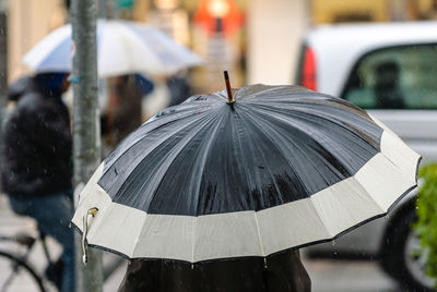 Close-up of wet car during rainy season