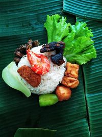 Close-up of food served on plate