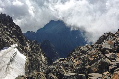 Scenic view of mountains against sky at rwenzori mountains 