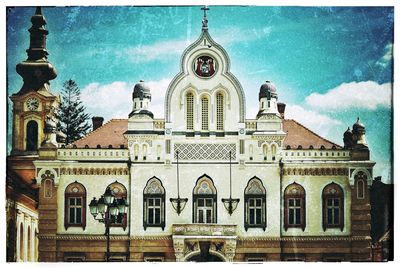 Low angle view of church against sky