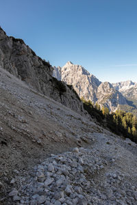 Scenic view of mountains against clear sky