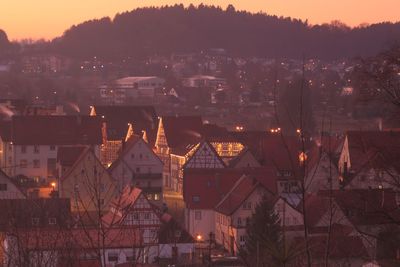 A small old town in the evening light