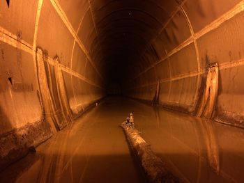 View along flooded tunnel