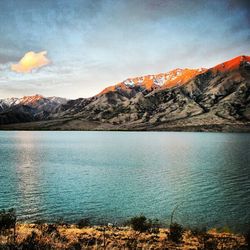 Scenic view of lake against mountains