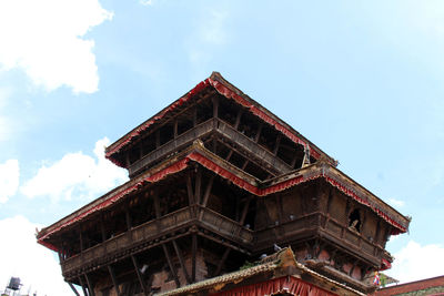 Low angle view of temple building against sky