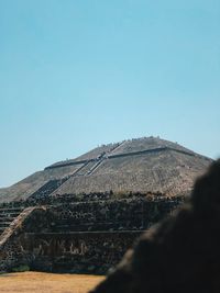 View of mountain against blue sky