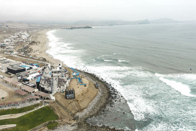 High angle view of beach