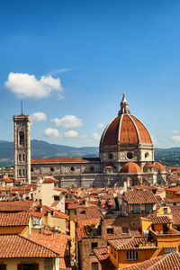 View from above of the center of the duomo santa maria del fiore florence, italy