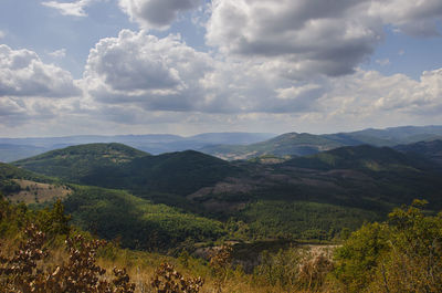 High angle view of landscape against sky