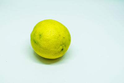 High angle view of oranges against white background