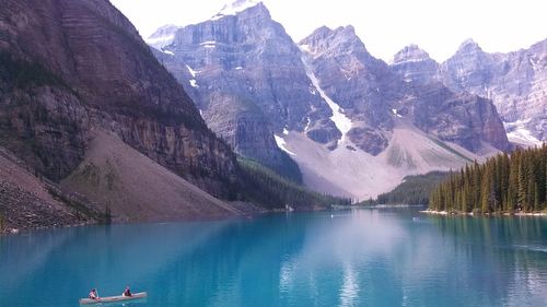 Scenic view of lake and mountains