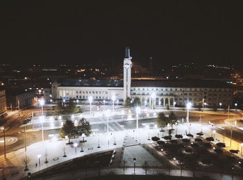 Illuminated city at night