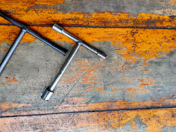 Directly above shot of rusty metal