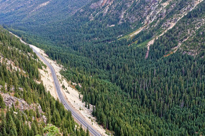 High angle view of mountain road