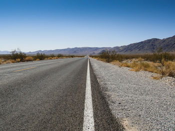 Empty road along landscape