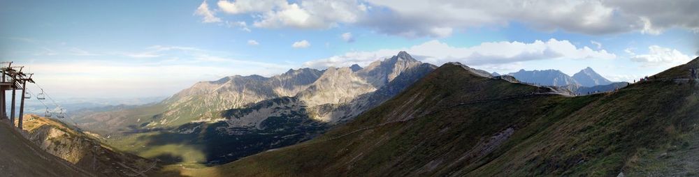 Scenic view of mountains against sky