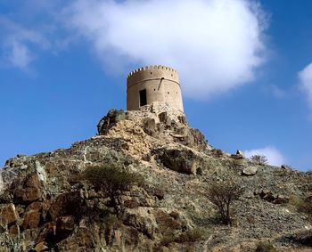 Low angle view of historic building against sky