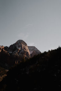 Scenic view of mountains against clear sky