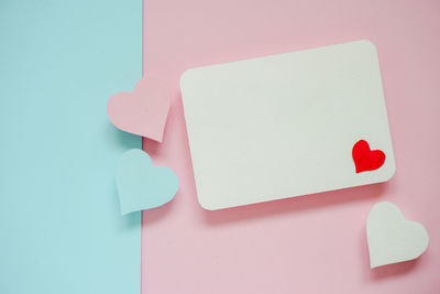 Close-up of heart shape on table