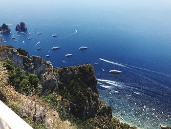 High angle view of sea against sky