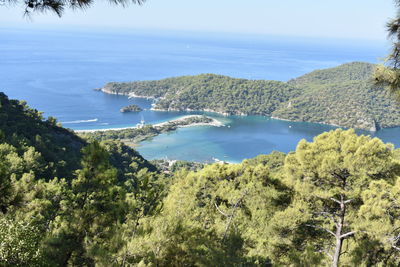 High angle view of sea against sky