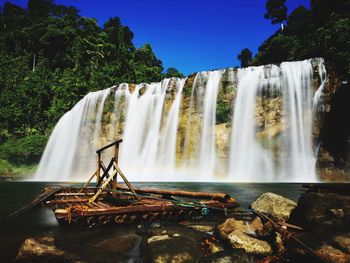 Scenic view of waterfall