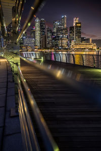 Illuminated city at night