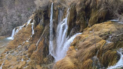 Scenic view of waterfall