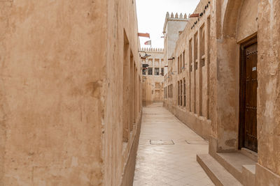 Old buildings architecture in the wakrah souq traditional market