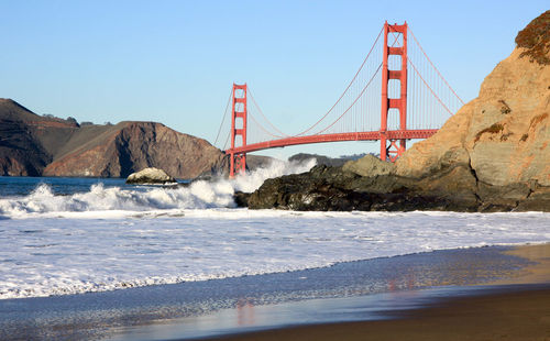 Bridge over calm sea