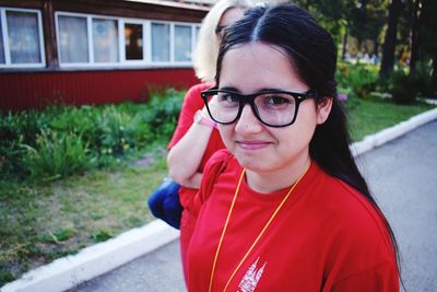 Portrait of smiling young woman