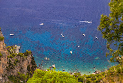 High angle view of sea