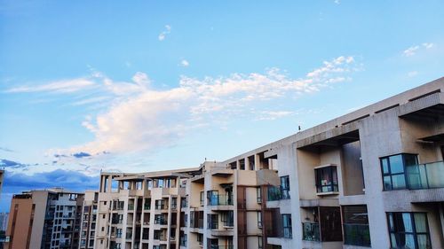 Low angle view of buildings against sky