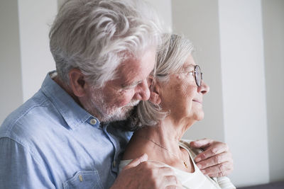 Side view of senior man looking away