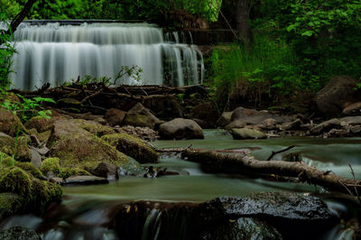 Scenic view of waterfall