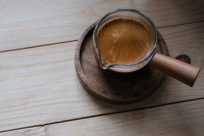 Directly above shot of coffee on table